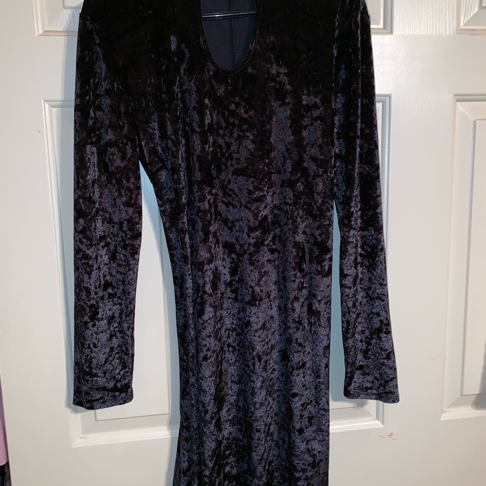velvet mini dress - long sleeve